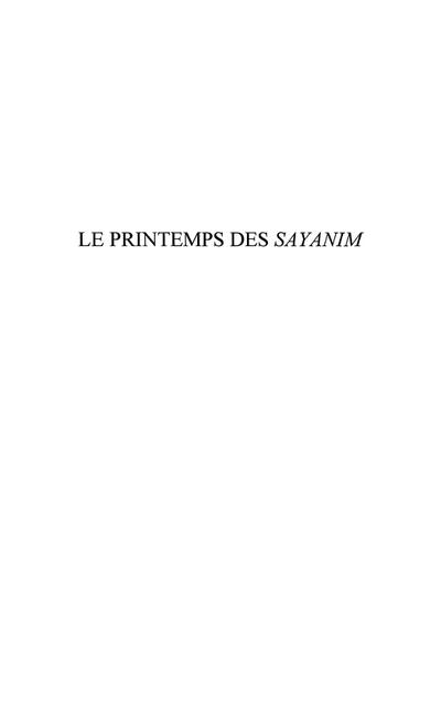 Le printemps des Sayanim