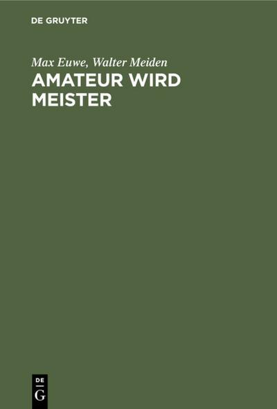 Amateur wird Meister