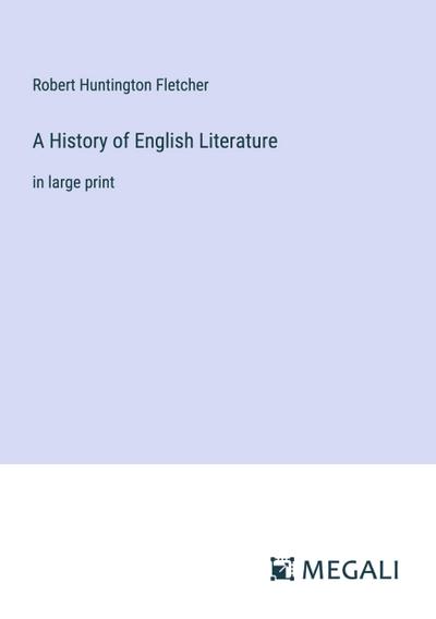 A History of English Literature