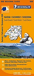 Michelin Schweiz Süd-West: Straßen- und Tourismuskarte 1:200.000 (MICHELIN Regionalkarten)
