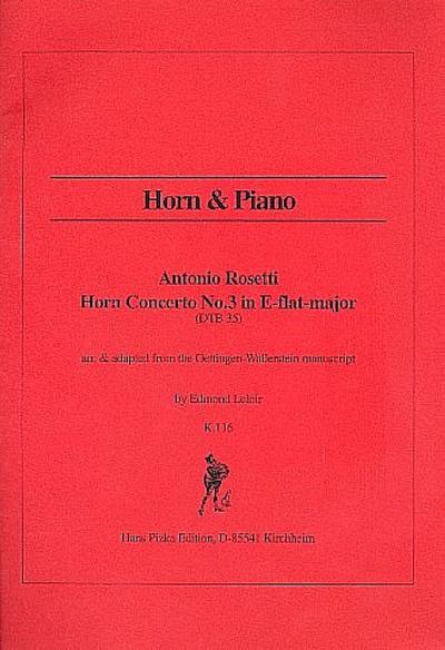Concerto No.3 in E-flat-major for cornoand piano