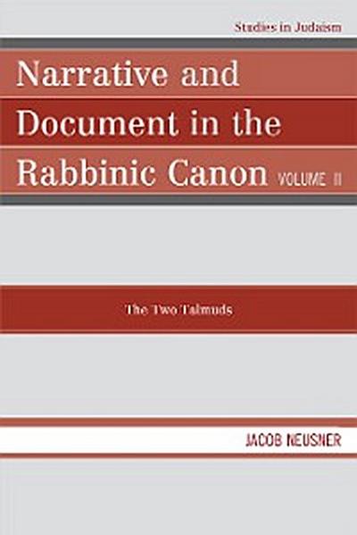 Narrative and Document in the Rabbinic Canon