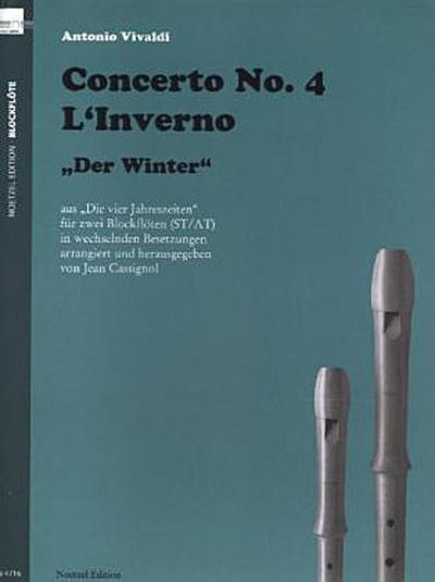 Der Winter, für 2 Blockflöten, Spielpartitur