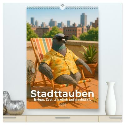 Stadttauben - Urban. Cool. Ziemlich unterschätzt. (hochwertiger Premium Wandkalender 2026 DIN A2 hoch), Kunstdruck in Hochglanz
