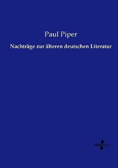 Nachträge zur älteren deutschen Literatur