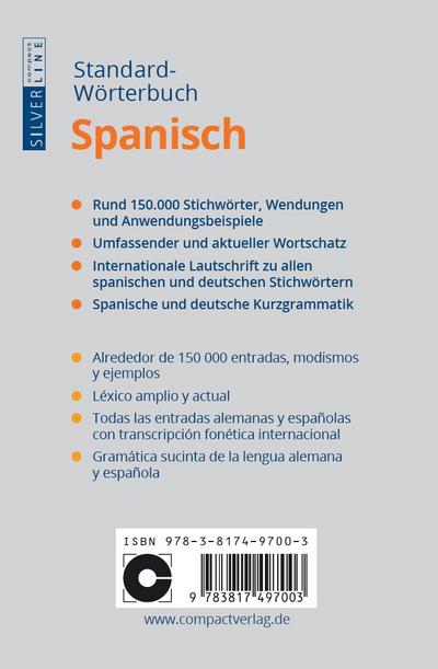 Compact Standard-Wörterbuch Spanisch: Spanisch - Deutsch / Deutsch - Spanisch. Rund 150.000 Angaben