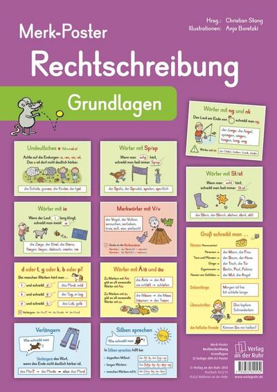 Rechtschreibung - Grundlagen, 12 farbige A3-Poster