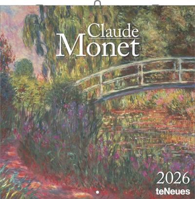 NEUMANNVERLAGE -  Claude Monet 2026 Broschürenkalender, 30x30cm, Wandkalender mit Kunstwerken von Claude Monet, internationalen Feiertagen und Mondphasen, viel Platz für Notizen
