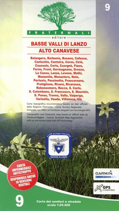 Carta n. 9. Basse valli di Lanzo, alto Canavese, La Mandria, val Ceronda e Casternone