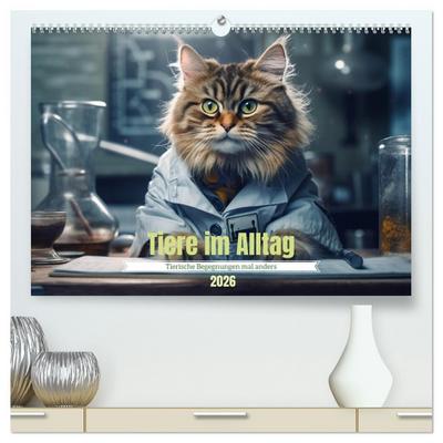 Tiere im Alltag (hochwertiger Premium Wandkalender 2026 DIN A2 quer), Kunstdruck in Hochglanz