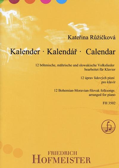 Kalender - 12 tschechische, mährische und slowakische Volkslieder, für Klavier
