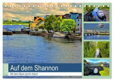 Auf dem Shannon - Mit dem Boot durch Irland (Tischkalender 2026 DIN A5 quer), CALVENDO Monatskalender