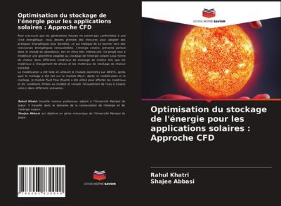 Optimisation du stockage de l’énergie pour les applications solaires : Approche CFD