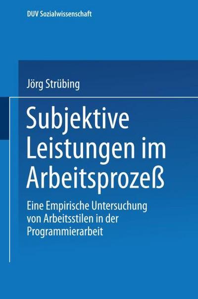 Subjektive Leistungen im Arbeitsprozeß