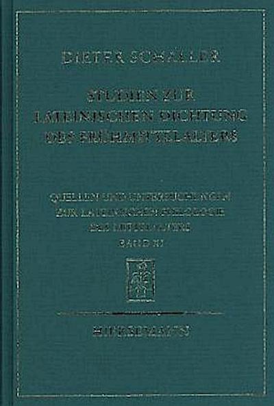 Studien zur lateinischen Dichtung des Frühmittelalters