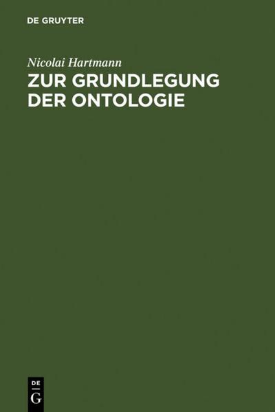 Zur Grundlegung der Ontologie