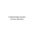 Epistemologie pratique de Pierre bourdieu