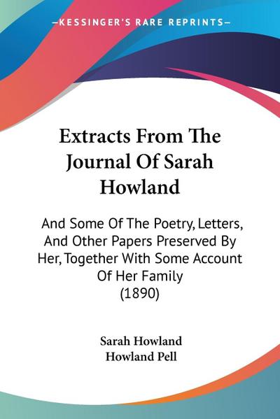 Extracts From The Journal Of Sarah Howland
