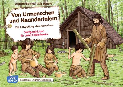 Von Urmenschen und Neandertalern. Die Entwicklung des Menschen, Kamishibai Bildkartenset