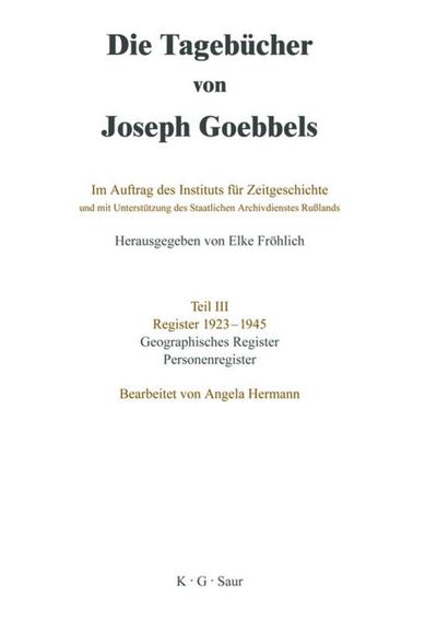Geographisches Register und Personenregister