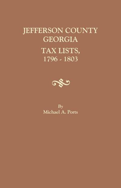 Jefferson County, Georgia, Tax Lists, 1796-1803
