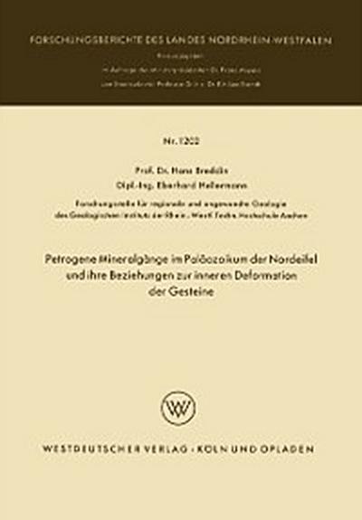 Petrogene Mineralgänge im Paläozoikum der Nordeifel und ihre Beziehungen zur inneren Deformation der Gesteine