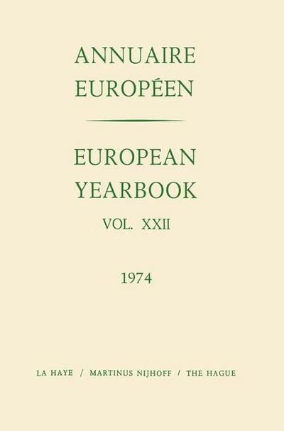 European Yearbook / Annuaire Europeen