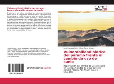 Vulnerabilidad hídrica del páramo frente al cambio de uso de suelo