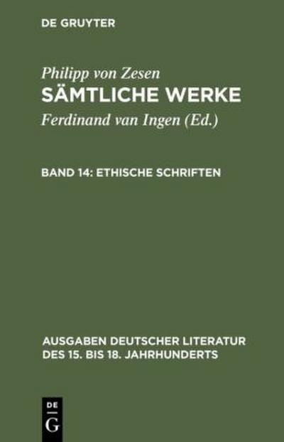 Sämtliche Werke, Bd 14, Ethische Schriften