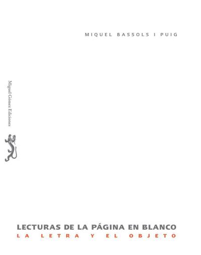 Bassols Puig, M: Lecturas de la página en blanco : la letra