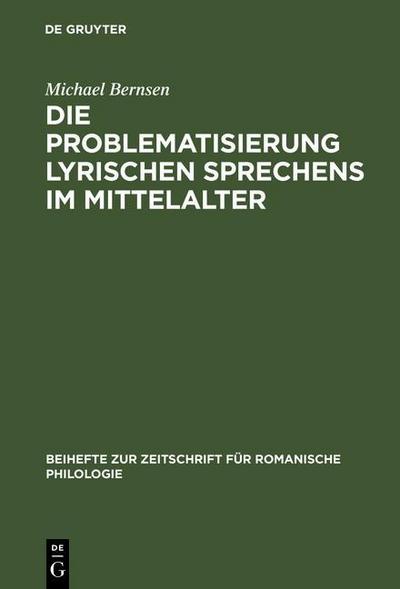 Die Problematisierung lyrischen Sprechens im Mittelalter