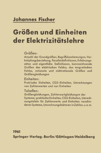 Größen und Einheiten der Elektrizitätslehre