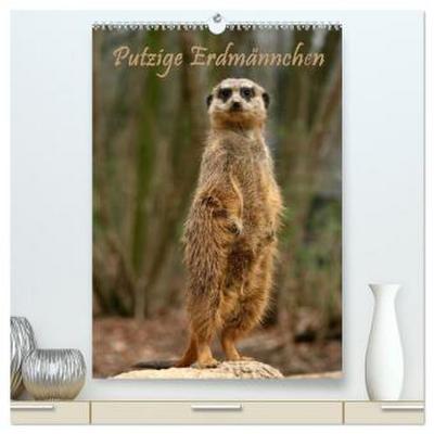 Erdmännchen / Terminplaner (hochwertiger Premium Wandkalender 2026 DIN A2 hoch), Kunstdruck in Hochglanz