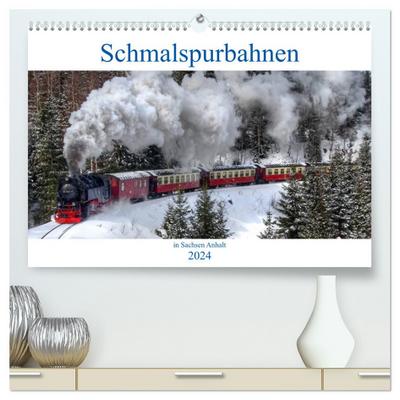 Schmalspurbahnen in Sachsen Anhalt (hochwertiger Premium Wandkalender 2024 DIN A2 quer), Kunstdruck in Hochglanz