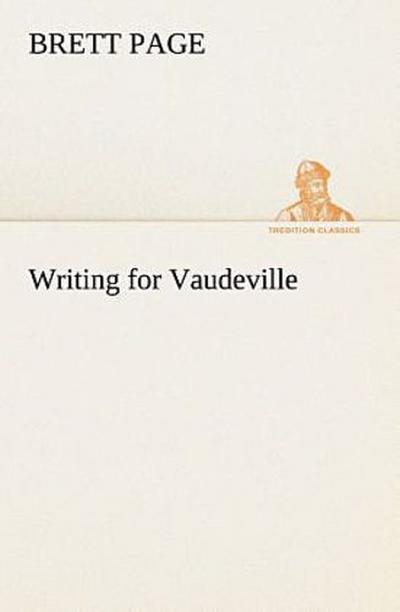 Writing for Vaudeville