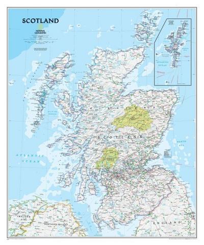 National Geographic Maps: Scotland Classic, Laminated: Wall Maps Countries & Regions (National Geographic Reference Map)
