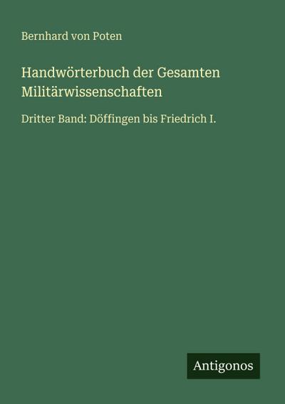 Handwörterbuch der Gesamten Militärwissenschaften