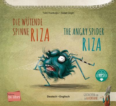 Die wütende Spinne Riza: Kinderbuch Deutsch-Englisch mit MP3-Hörbuch zum Herunterladen