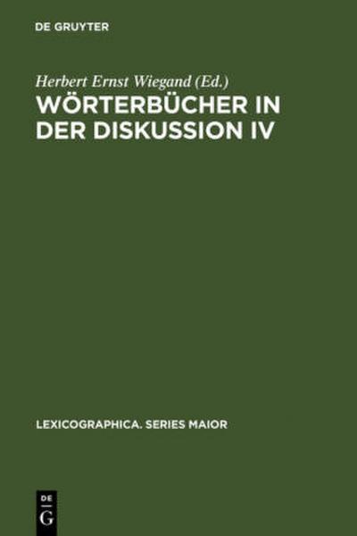 Wörterbücher in der Diskussion IV