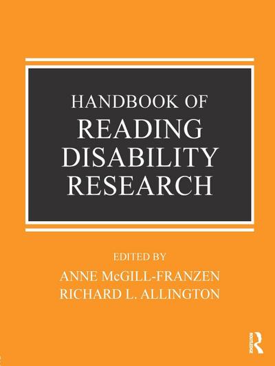 Handbook of Reading Disability Research