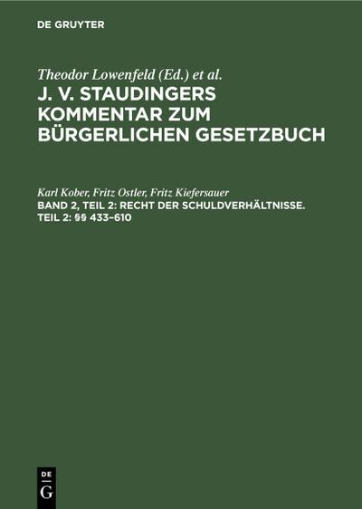 Recht der Schuldverhältnisse. Teil 2: §§ 433–610