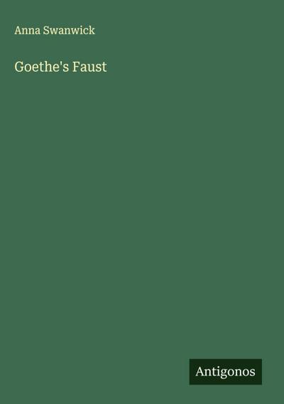 Goethe’s Faust