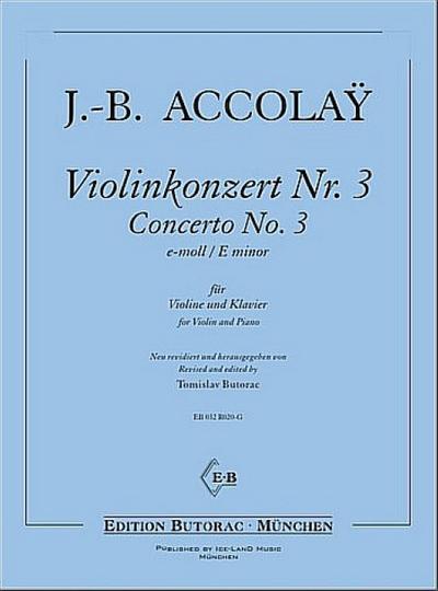 Konzert e-Moll Nr.3 für Violineund Klavier