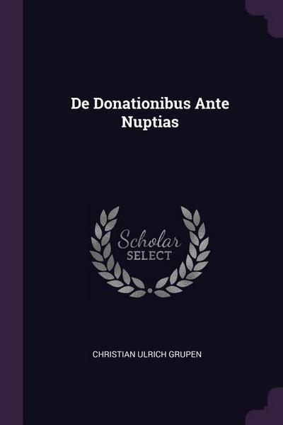 De Donationibus Ante Nuptias