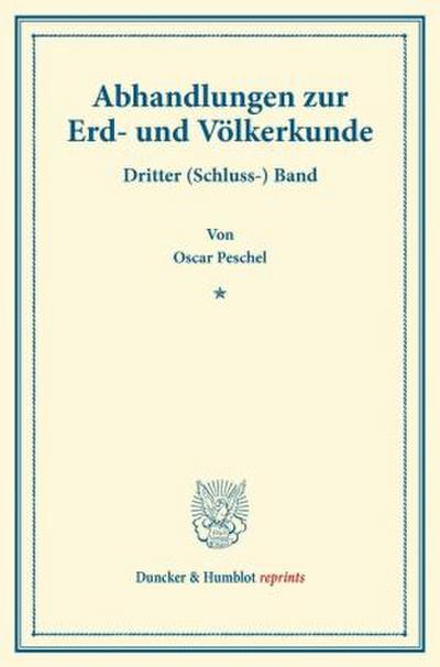 Abhandlungen zur Erd- und Völkerkunde.