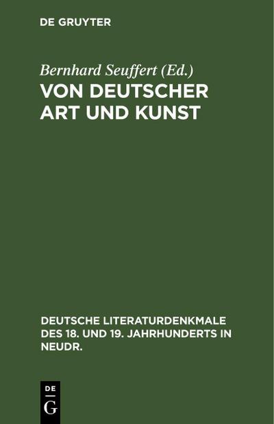Von deutscher Art und Kunst