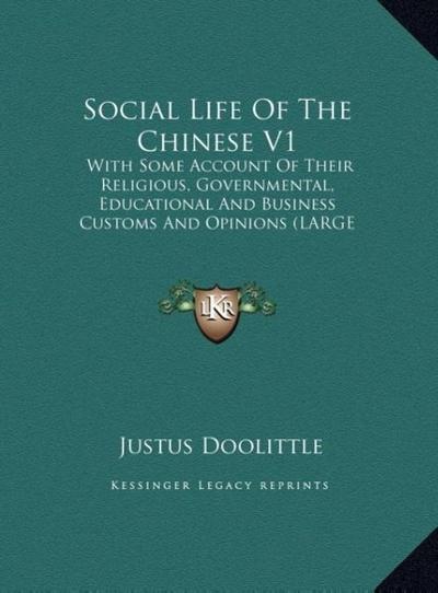 Social Life Of The Chinese V1