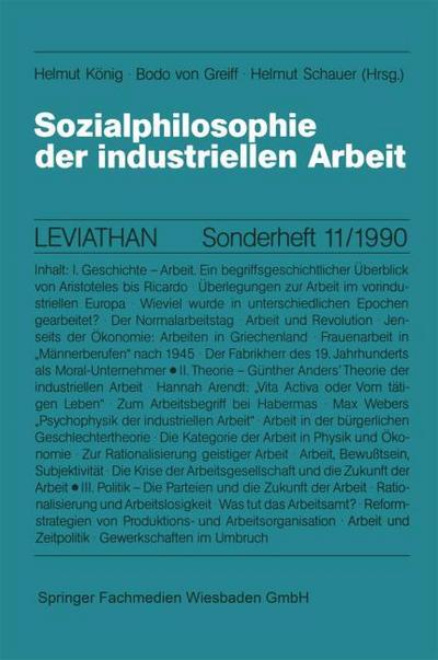 Sozialphilosophie der industriellen Arbeit