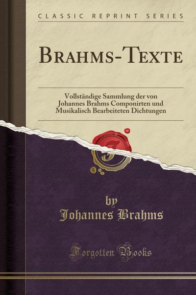 Brahms, J: GER-BRAHMS-TEXTE