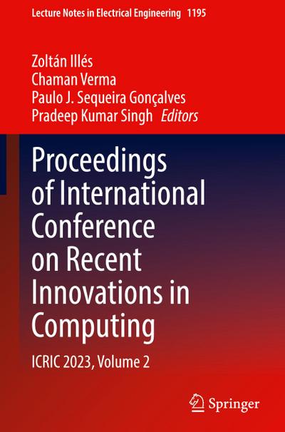 Proceedings of International Conference on Recent Innovations in Computing